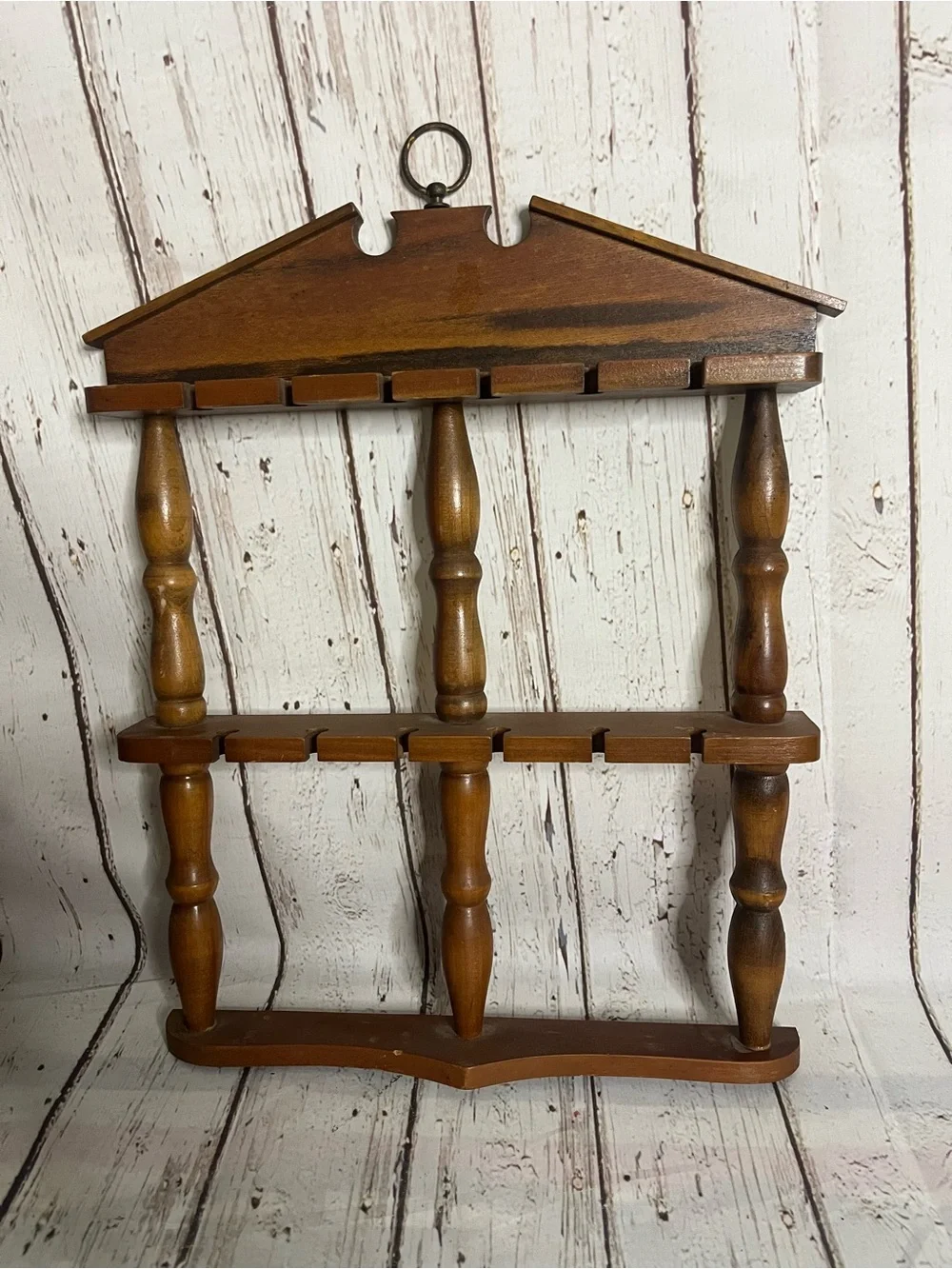 Vintage Rustic Spoon Rack With Spindles Standing Or Wall Hanging
